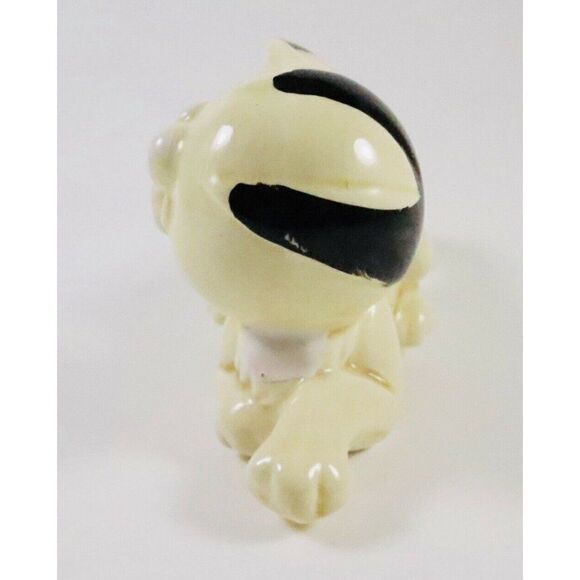 Vintage Ceramic Striped Funny Face Cat Figurine Silly Kitty Chubby Cheeks Kawaii - Picture 7 of 8